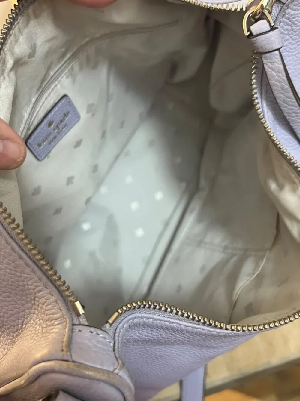Kate Spade New York Lilac Leather Hobo Bag With Crossbody Strap